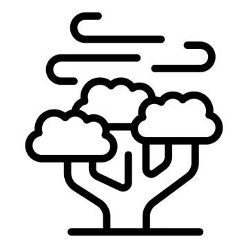 Wind blowing through tree with round crown イラスト素材