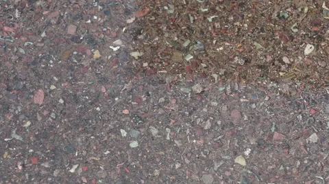 Wind Blowing Water Puddle With Debris Stock Footage 45766692