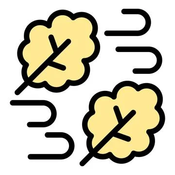 Wind blowing yellow leaves through air in autumn season Stock Illustration