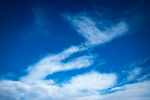 Wind blown abstract white cloud Stock Photos