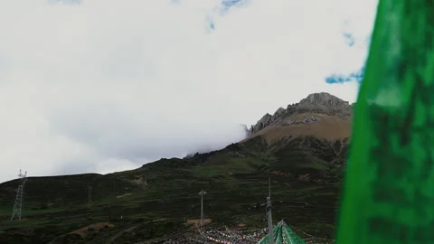 Wind-Blown Prayer Flags Slow-Mo, Yunnan Sep 20, 2023 Stock Footage 320790648