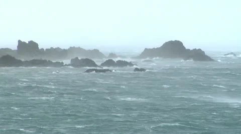 Wind Blown Sea And Rocks 2 Stock Footage 11440359