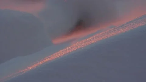 Wind blows ice crystals from the surface of snowdrifts. Stock Footage 170372052