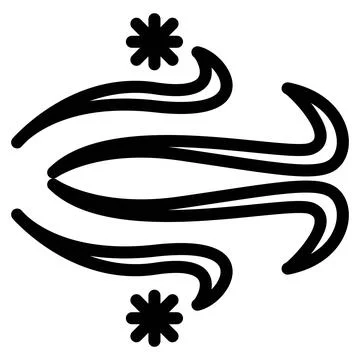 Wind blows icon in line art. Outline Style. Isolated on white background Stock Illustration