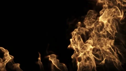 The wind blows a light transparent flame from right to left on a black Stock Footage 171695392