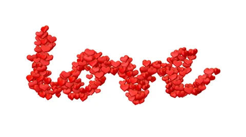 Wind blows love, written with heart balloons, slowly away (FULL HD) Vidéo 36589053