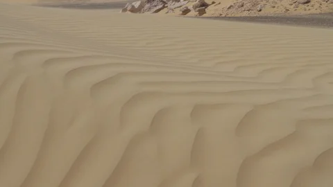 Wind blows over sand dunes Sahara Desert Egypt Stock Footage 90914255
