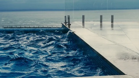 The wind blows over the surface of the pool Stock Footage 99080103