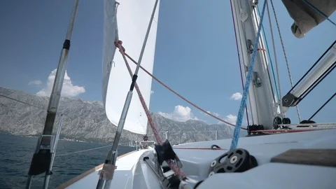 The wind blows into a sail. Stock Footage 108889288