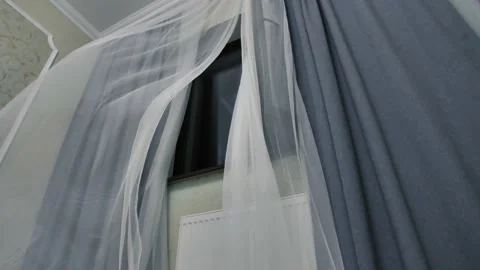 Wind blows through the open window Video stock 149062842