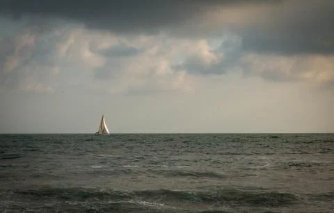 Wind bote at a Sunset in Rome Stock Photos