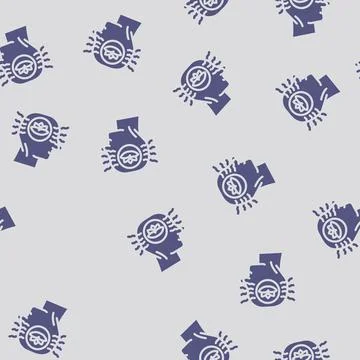 Wind breeze acupuncture glyph vector seamless pattern Stock Illustration