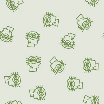 Wind breeze acupuncture line vector seamless pattern Stock Illustration