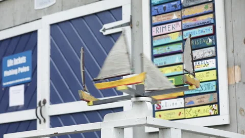 Wind causes a weathervane to spin out of control. Stock Footage 148054656