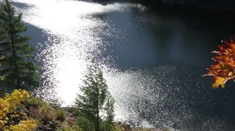 Wind causing patterns on the lake Stock Footage 44231508