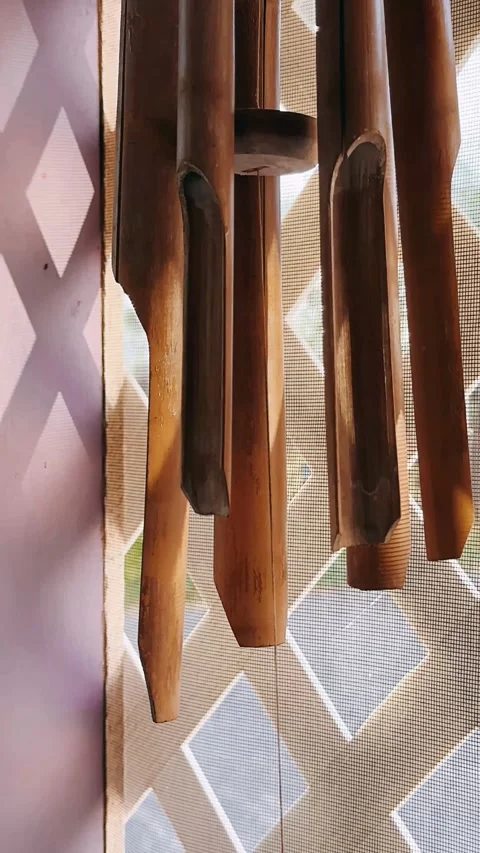 Wind chime, chime, hammock in patio, patio, lighting, Stock Footage 252153587