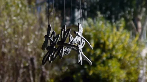 Wind Chime Dragonflies Stock Footage 1100426
