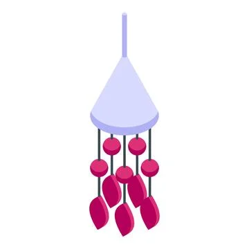 Wind chime icon isometric vector. Metal hanging decoration Stock Illustration