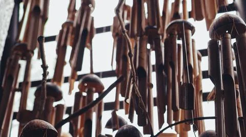 Wind chime made from bamboo Stock-Fotos