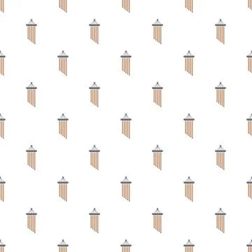 Wind chime repeating pattern background on white Illustrazione stock