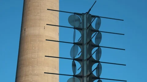 Wind Chime With Television Tower In The Background Stock Footage 96524327