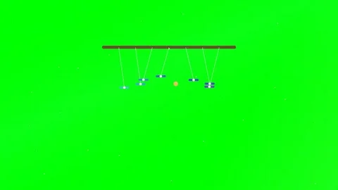 Wind Chime Tubes Swaying In The Breeze on Green Screen Stock Footage 342001165