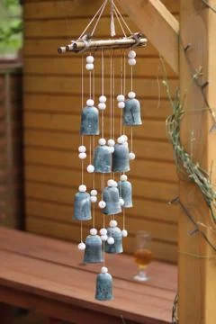 Wind Chimes in Beer Garden Stock Photos