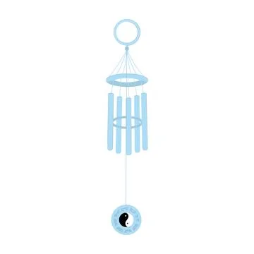 Wind chimes, flat illustration Stock Illustration
