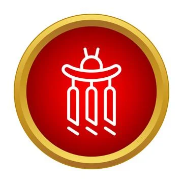 Wind chimes icon indicating sound and decoration Stock Illustration