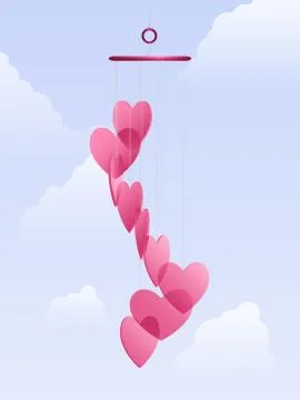 Wind chimes of love Stock Illustration
