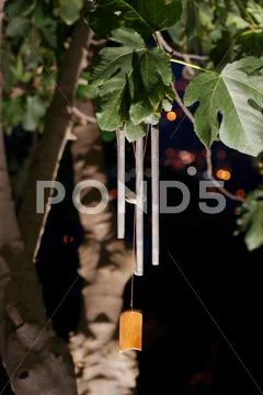Wind chimes at night Stock Photos