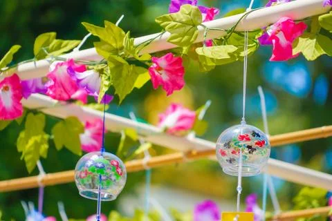Wind chimes (summer tradition) Stock Photos