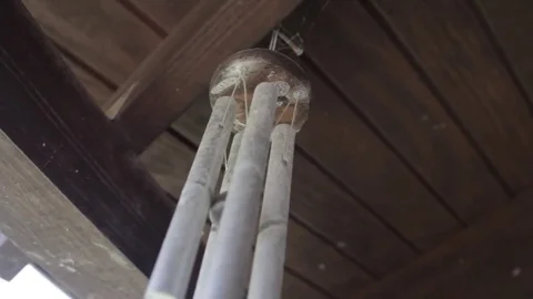 Wind Chimes wide shot Stock Footage 72472042