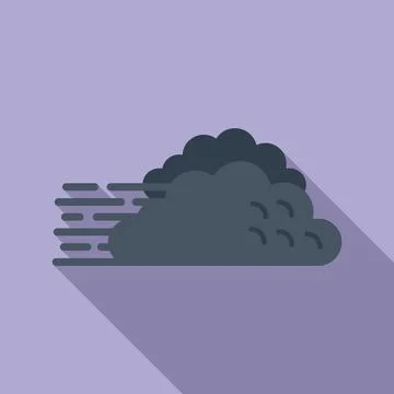 Wind cloud icon flat vector. Rain forecast イラスト素材