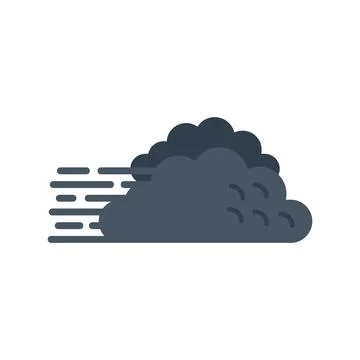 Wind cloud icon flat vector. Rain forecast Stock Illustration