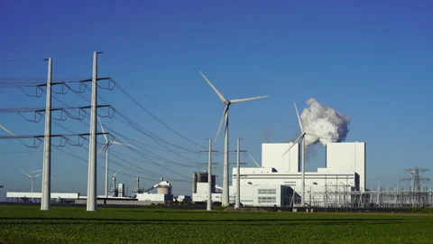 Wind, coal and solar Stock Footage 164520809