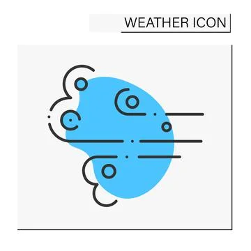 Wind color icon Stock Illustration