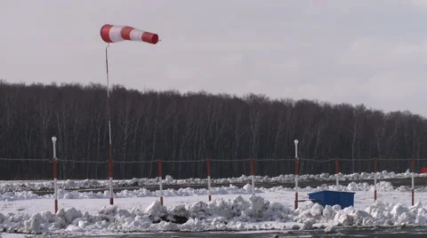Wind cone on a runway. Stock Footage 63080823