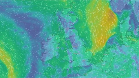 Wind currents in the UK area Vidéo 201622104