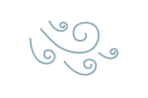 Wind cute hand drawn doodle minimalist vector illustration, simple symbol to Stock Illustration