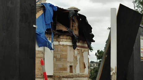 Wind damage to property in Australia 4K Video stock 272188831