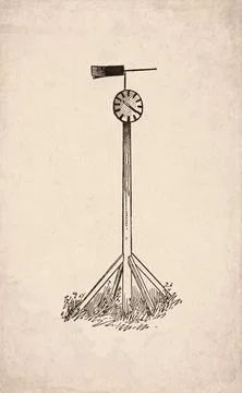 Wind Dial for Shooting Range, 1890s Illustration Illustrazione stock