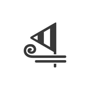 Wind direction and flag. Icon. Weather glyph vector illustration Stock Illustration