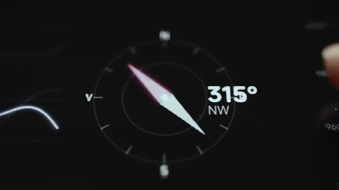 Wind Direction Compass Pointing Northwest At 315 Degrees 4K Stock Footage 341312855