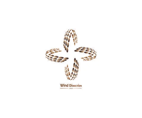 Wind Direction Design Vector Logo Template Ilustración de archivo