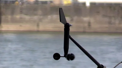 Wind direction encoder on the river in Cologne Stock Footage 38003520