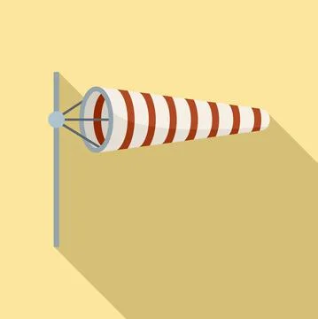 Wind direction flag icon, flat style Stock Illustration