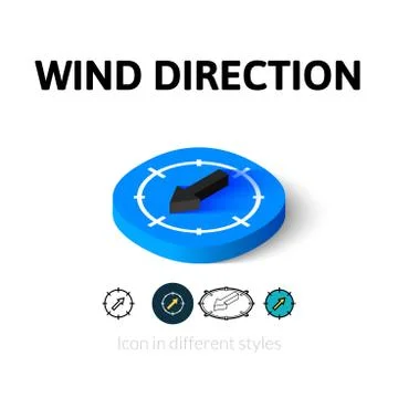 Wind direction icon in different style Stock Illustration