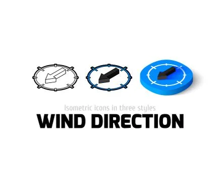 Wind direction icon in different style Stock Illustration