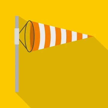 Wind direction indicator icon, flat style Stock Illustration